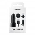 Automobilinis įkroviklis 12-24V 2xUSB 5V/9V 2A/1.67A + micro USB/USB C 1.5m Samsung EP-L1100WB originalas